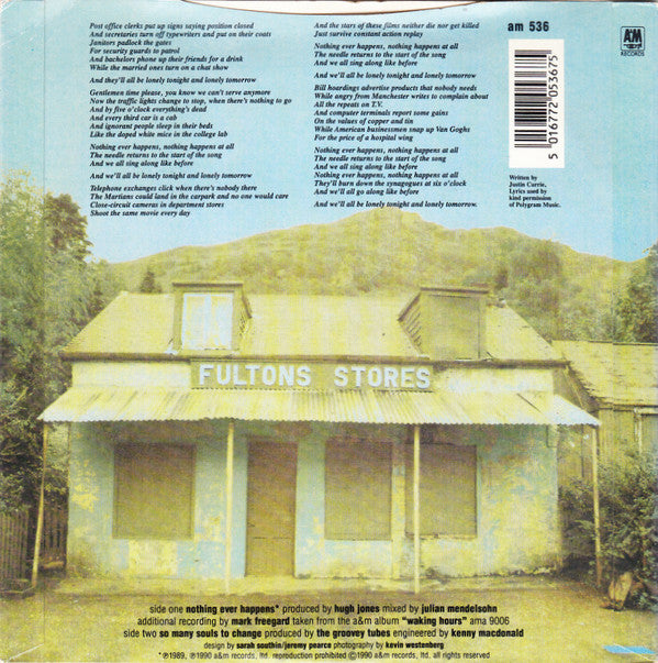 Del Amitri - Nothing Ever Happens - Used Vinyl Record 7" image 2