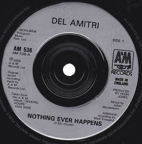 Del Amitri - Nothing Ever Happens - Used Vinyl Record 7" image 3
