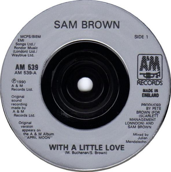 Sam Brown - With A Little Love - Used Vinyl Record 7" image 7