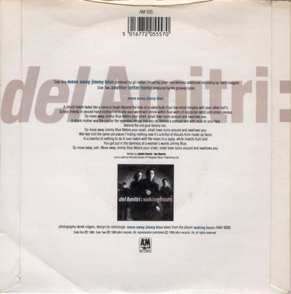 Del Amitri - Move Away Jimmy Blue - Used Vinyl Record 7" image 2
