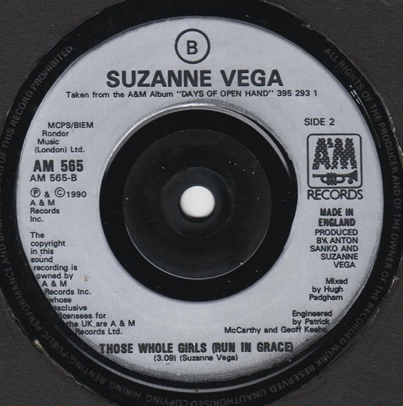 Suzanne Vega - Tired Of Sleeping - Used Vinyl Record 7" image 4