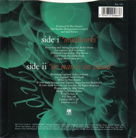 Sam Brown - Mindworks - Used Vinyl Record 7" image 2