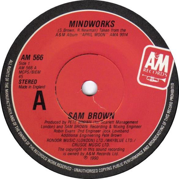 Sam Brown - Mindworks - Used Vinyl Record 7" image 3