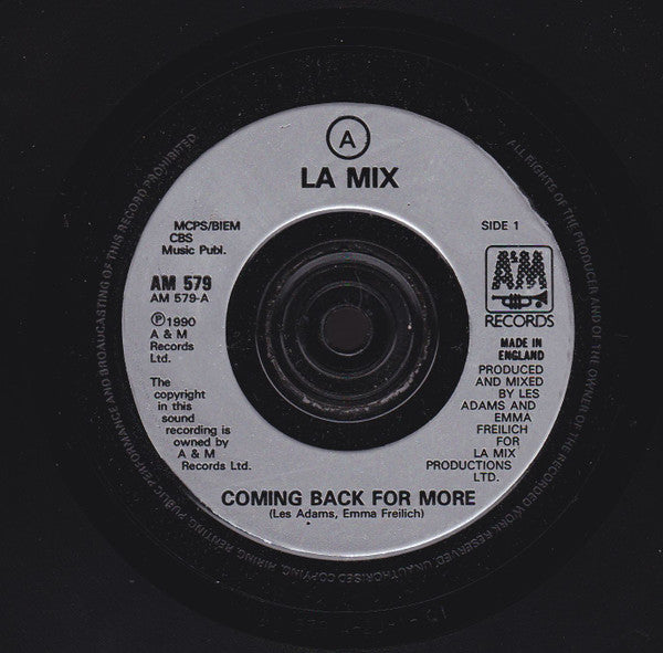 L.A. Mix - Coming Back For More - Used Vinyl Record 7" image 3