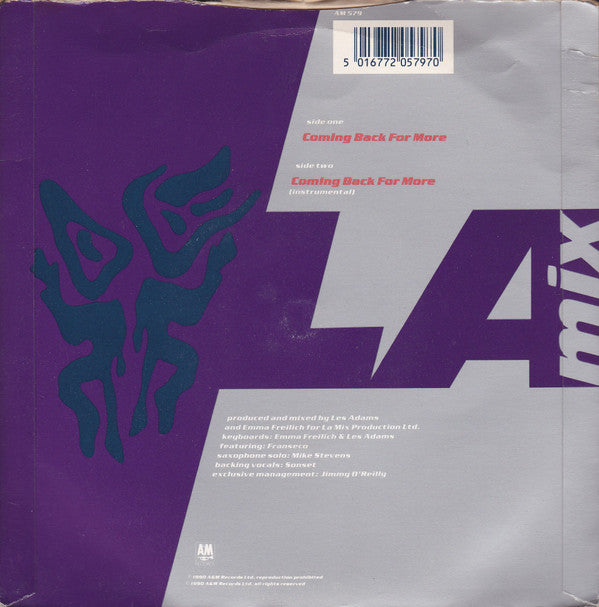 L.A. Mix - Coming Back For More - Used Vinyl Record 7" image 6