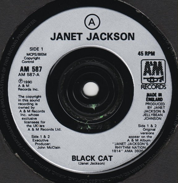 Janet Jackson - Black Cat - Used Vinyl Record 7" image 3