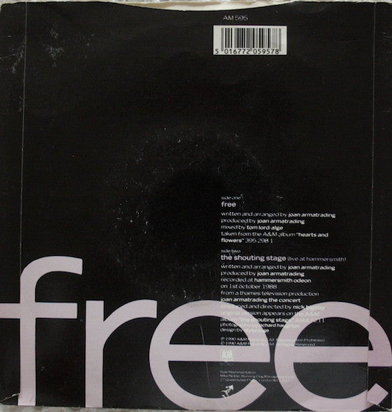 Joan Armatrading - Free - Used Vinyl Record 7" image 2
