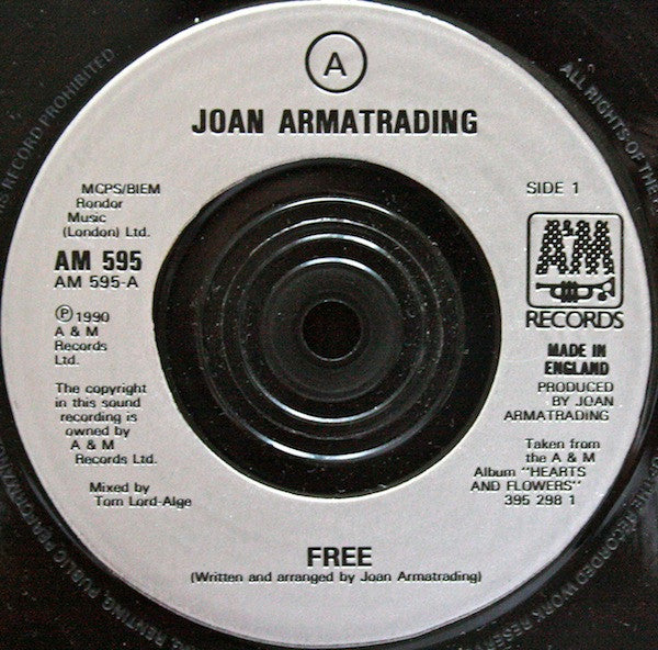 Joan Armatrading - Free - Used Vinyl Record 7" image 3