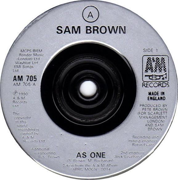 Sam Brown - As One - Used Vinyl Record 7" image 3