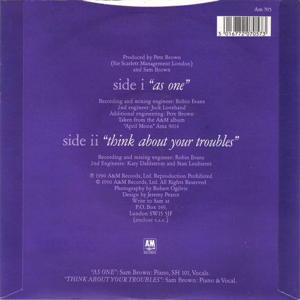 Sam Brown - As One - Used Vinyl Record 7" image 6