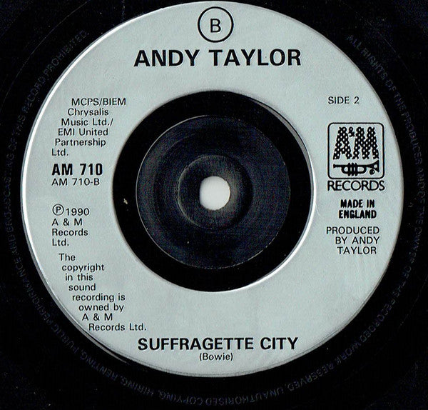 Andy Taylor - Stone Cold Sober - Used Vinyl Record 7" image 4