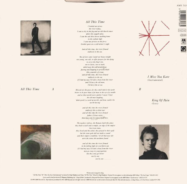 Sting - All This Time - Used Vinyl Record 12" image 2