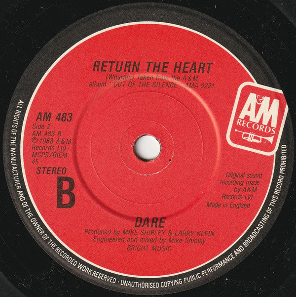 Dare - Raindance - Used Vinyl Record 7" image 4