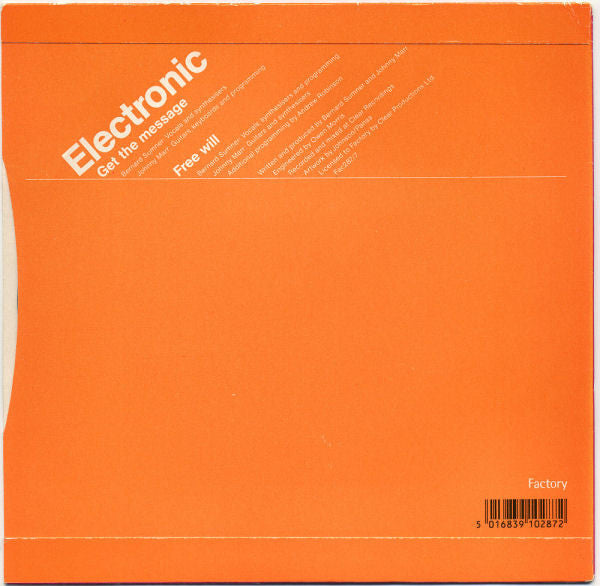 Electronic - Get The Message - Used Vinyl Record 7" image 2