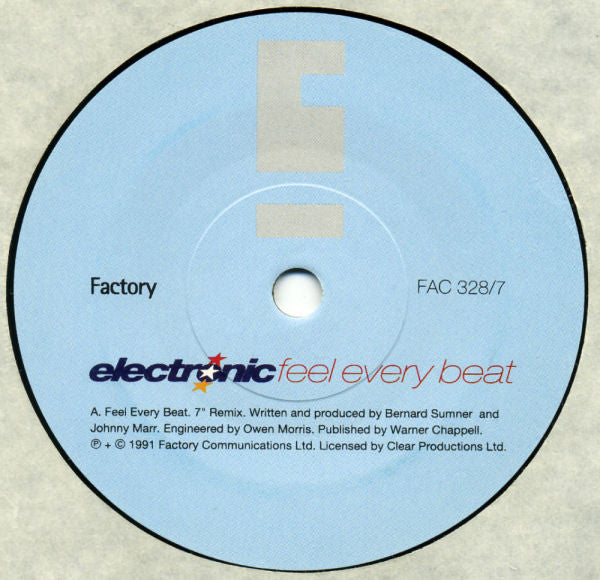Electronic - Feel Every Beat - Used Vinyl Record 7" image 3