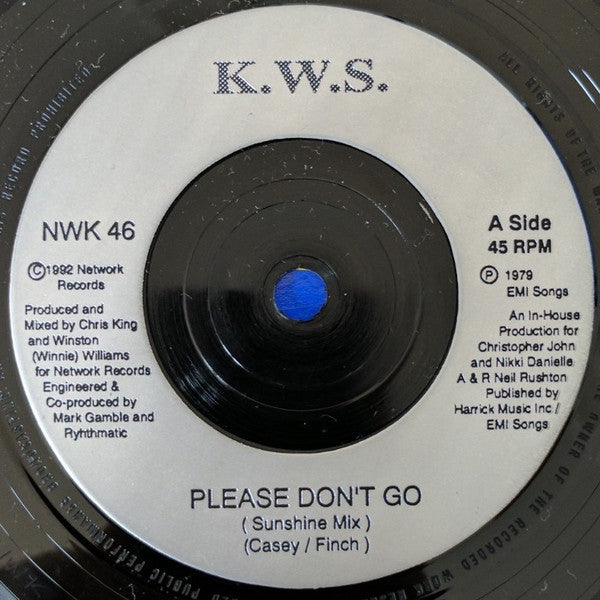 K.W.S. - Please Don't Go - Used Vinyl Record 7" image 3