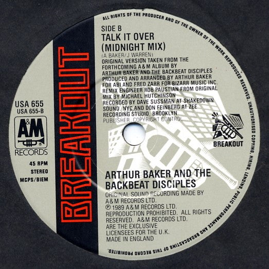Arthur Baker And The - Talk It Over - Used Vinyl Record 7" image 3