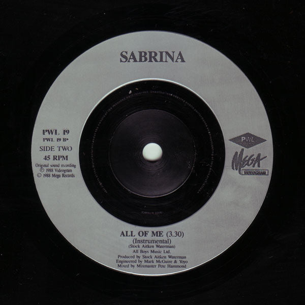 Sabrina - All Of Me - Used Vinyl Record 7" image 4