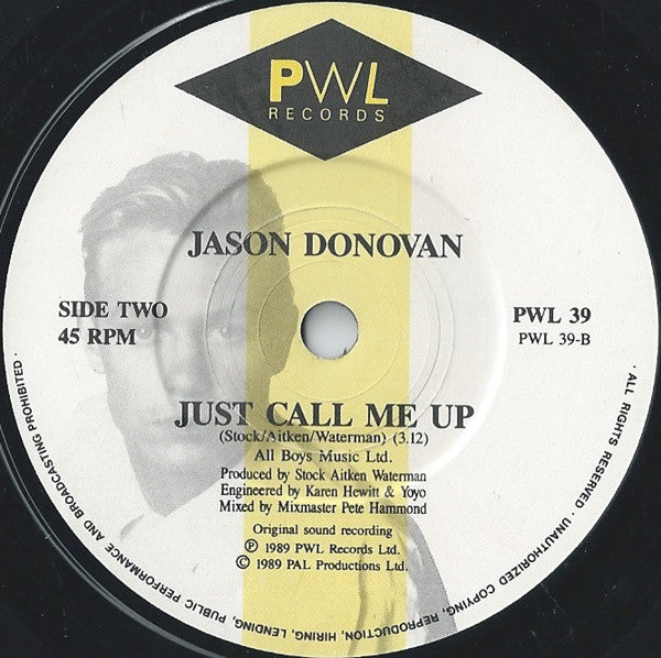 Jason Donovan - Sealed With A Kiss - Used Vinyl Record 7" image 4