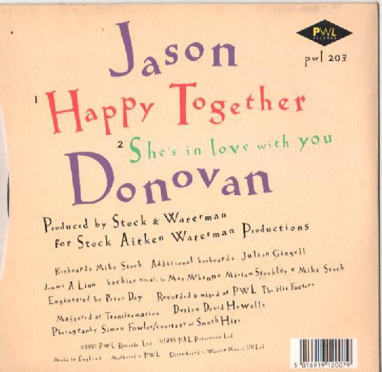 Jason Donovan - Happy Together - Used Vinyl Record 7" image 2