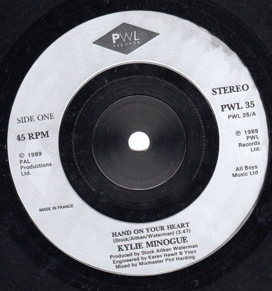 Kylie Minogue - Hand On Your Heart - Used Vinyl Record 7" image 7