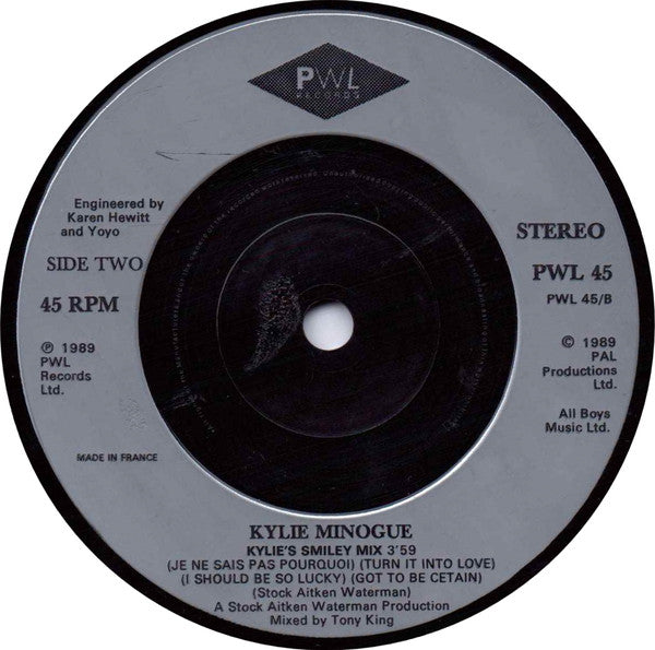 Kylie Minogue - Never Too Late - Used Vinyl Record 7" image 4