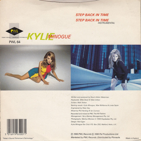 Kylie Minogue - Step Back In Time - Used Vinyl Record 7" image 2