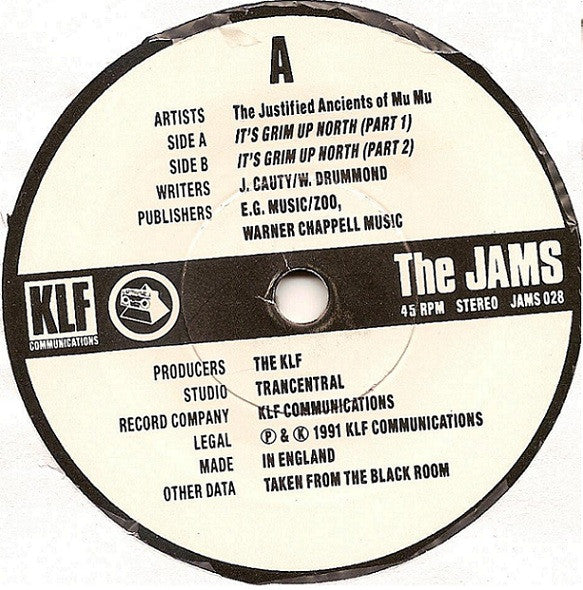 Justified Ancients O - It's Grim Up North - Used Vinyl Record 7" image 3