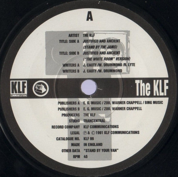 KLF - Justified & Ancient - Used Vinyl Record 7" image 3