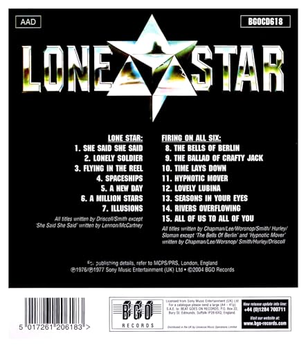 Lone Star - / Firing On All Six - CDD image 2