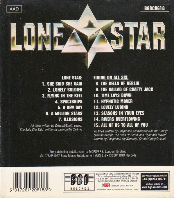 Lone Star - / Firing On All Six - CDD image 3