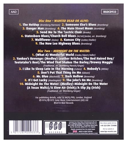 BROMBERG DAVID - WANTED DEAD OR ALIVE/MIDNIGHT - CD image 2