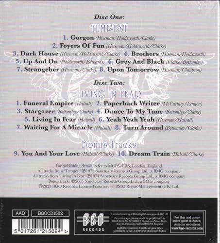 Tempest - / Living In Fear + bonus tracks - CD image 2