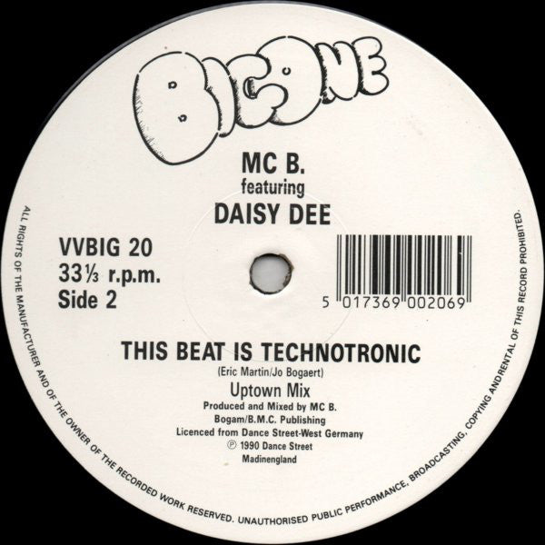 MC B - This Beat Is Technotronic - Used Vinyl Record 12" image 4