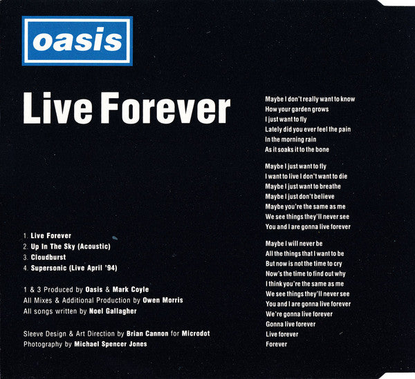 Oasis - Live Forever - Used CD image 3