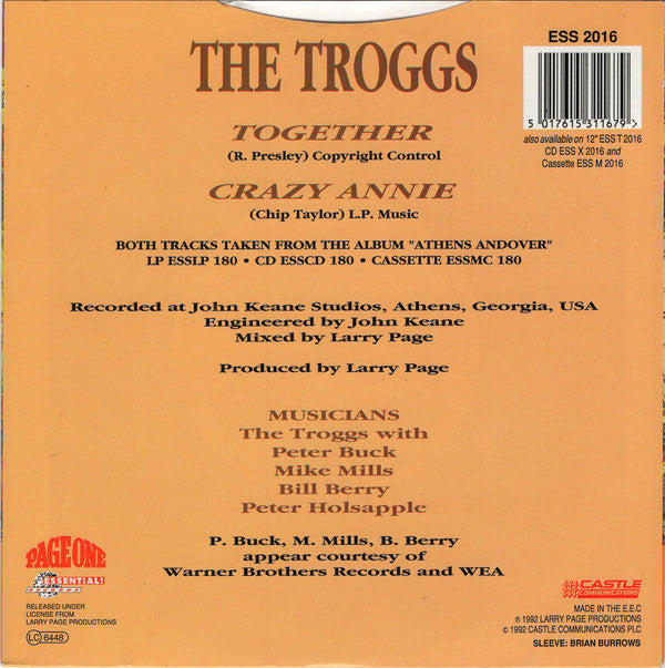 Troggs - Together / Crazy Annie - Used Vinyl Record 7" image 2