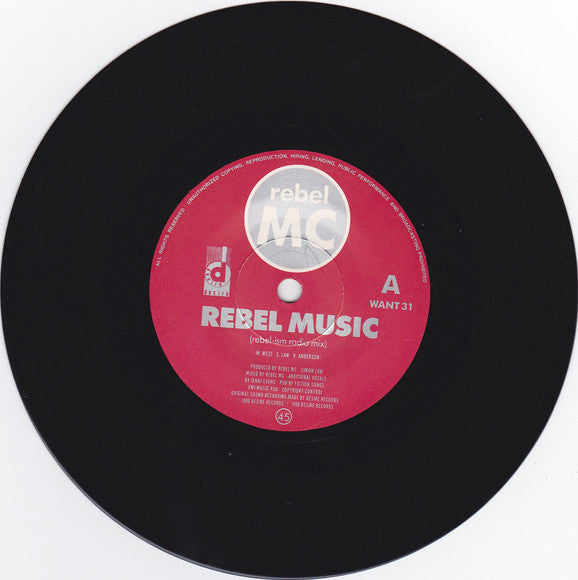 Rebel MC - Rebel Music - Used Vinyl Record 7" image 3