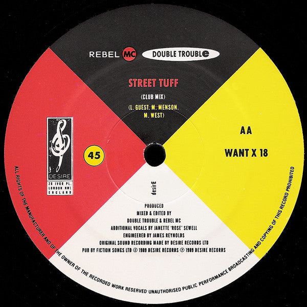 Rebel MC - Street Tuff - Used Vinyl Record 12" image 4