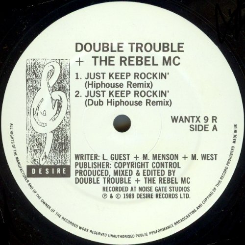 Double Trouble - Just Keep Rockin' (Remix) - Used Vinyl Record 12" image 3