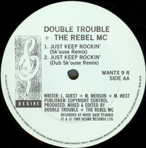 Double Trouble - Just Keep Rockin' (Remix) - Used Vinyl Record 12" image 4