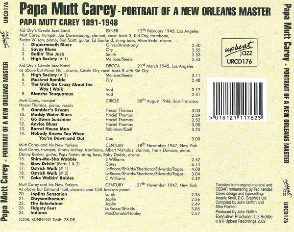 Mutt Carey - Portrait Of A New Orleans Master - CD image 2