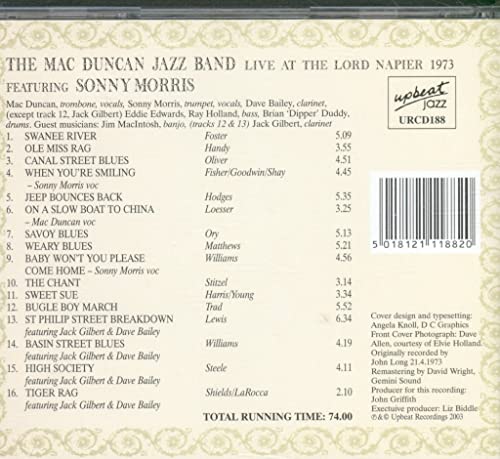 Mac Duncan Jazz Band - Live at the Lord Napier 1973 - CD image 2
