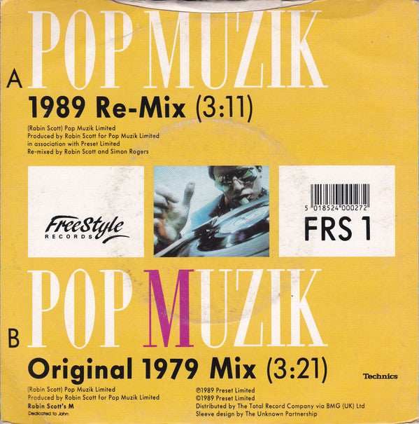 M - Pop uzik The 1989 Re-ix - Used Vinyl Record 7" image 2