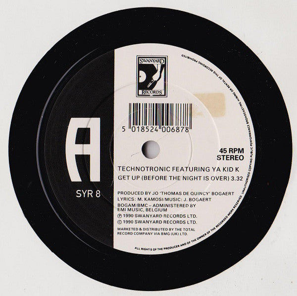 Technotronic - Get Up (Before The Night Is Over) - Used Vinyl Record image 3