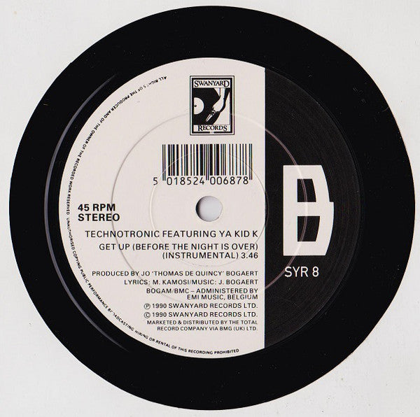 Technotronic - Get Up (Before The Night Is Over) - Used Vinyl Record image 4