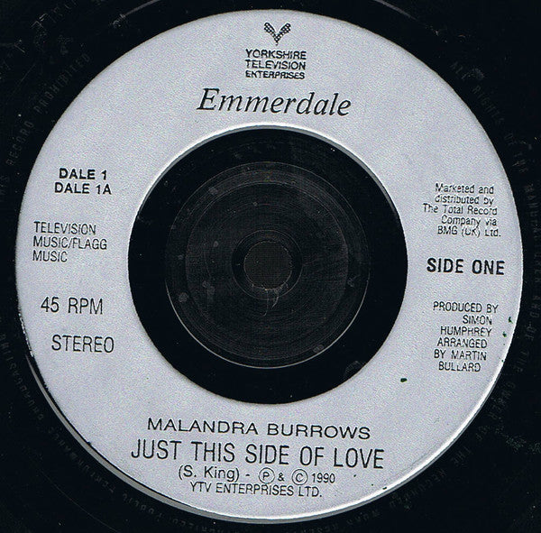 Malandra Burrows - Just This Side Of Love - Used Vinyl Record 7" image 3