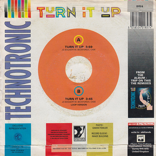 Technotronic - Turn It Up - Used Vinyl Record 7" image 6