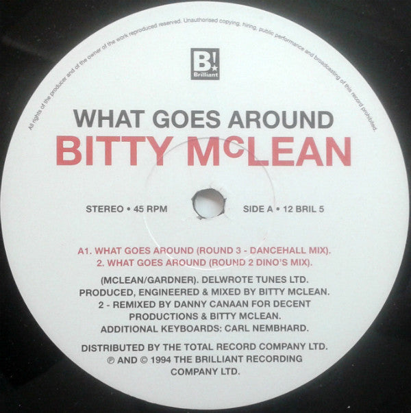 Bitty McLean - What Goes Around - Used Vinyl Record 12" image 3