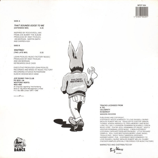 Jive Bunny And The M - That Sounds Good To Me - Used Vinyl Record 12" image 2