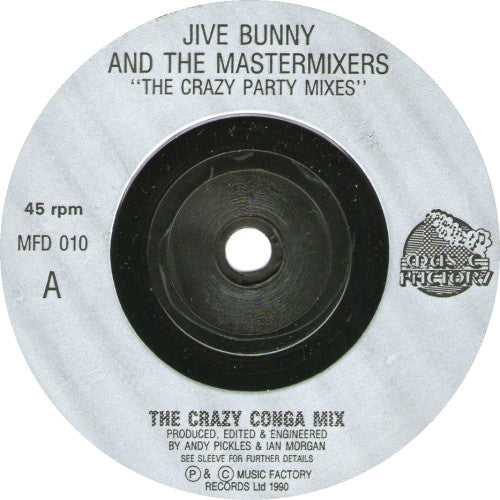 Jive Bunny And The M - Crazy Party Mixes - Used Vinyl Record 7" image 2